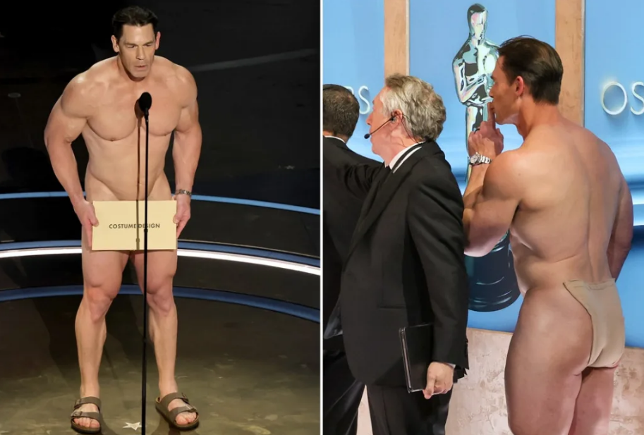 John Cena Wasn't Actually Naked at the 2024 Oscars — See the Backstage Pics That Prove It